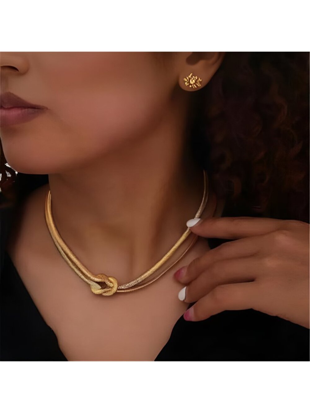 Elegant Dual Herringbone Chain Necklace for Women | Hypoallergenic